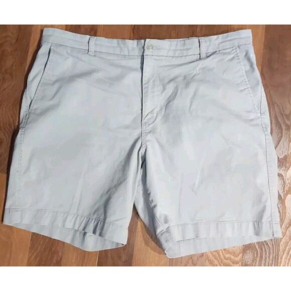 Chaps Shorts Mens 40 Stretch Flat Front Chino Khaki Tan Pockets Casual Golf - Picture 1 of 4